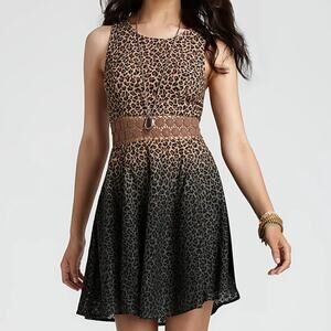 Free People Leopard Print Daisy Mini Dress